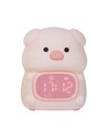 MOCHI Veilleuse grise avec horloge en silicone souple - rechargeable, changement de couleur + blanc chaud