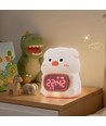 MOCHI Veilleuse grise avec horloge en silicone souple - rechargeable, changement de couleur + blanc chaud