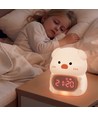MOCHI Veilleuse grise avec horloge en silicone souple - rechargeable, changement de couleur + blanc chaud