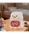 MOCHI Veilleuse grise avec horloge en silicone souple - rechargeable, changement de couleur + blanc chaud