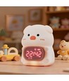 MOCHI Veilleuse grise avec horloge en silicone souple - rechargeable, changement de couleur + blanc chaud