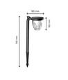 1W Solara Brilo lampe solaire LED, 3-en-1 - 3.7V, 100lm, CCT, lampe de table, applique murale et piquet, IP44, noir