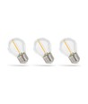 Ampoules LED E27 1W - 230V, filament, blanc chaud, clair, Spectrum, pack de 3