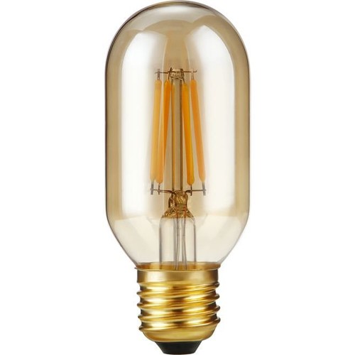 Ampoule LED tubulaire E27 4W dimmable - 10,6cm, 2300K, verre doré, filament