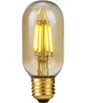 Ampoule LED tubulaire E27 4W dimmable - 10,6cm, 2300K, verre doré, filament