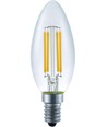 Ampoule LED flamme E14 4W dimmable - C35, filament, 350lm, 2200K, verre clair