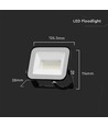 Projecteur LED Slimline 20W V-Tac - Puce Samsung, boîtier noir, IP65 extérieur