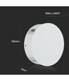 Applique murale LED V-Tac 4W - IP65, blanche, ronde, 4 faisceaux, 4000K, source incluse