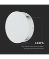 Applique murale LED V-Tac 4W - IP65, blanche, ronde, 4 faisceaux, 4000K, source incluse