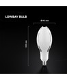 Ampoule LED Olive V-Tac 36W, E27 - 4000K, puce Cree, garantie 5 ans
