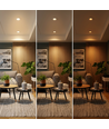 Spot encastrable 7W RA96, DimToWarm+CCT, Dimmable - Trou: Ø6,8 cm, Dim: Ø8,3 cm, Bord blanc