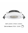 Spot encastrable 7W RA96, DimToWarm+CCT, Dimmable - Trou: Ø6,8 cm, Dim: Ø8,3 cm, Bord blanc