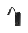 Applique de lit LED 3W avec ports USB-A et USB-C - Puce CREE, noir, source lumineuse incl.