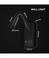 Applique de lit LED 3W avec ports USB-A et USB-C - Puce CREE, noir, source lumineuse incl.
