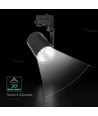 Spot sur rail triphasé V-Tac 20W - 3000K, Noir, puce CREE, garantie 6 ans