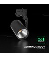 Projecteur sur rail triphasé V-Tac 20W - Puce CREE, 6400K, noir, garantie 6 ans