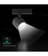 Projecteur sur rail triphasé V-Tac 30W - Puce CREE, noir, 4000K, garantie 6 ans