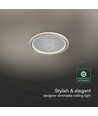 Plafonnier LED V-Tac 50W dimmable - CCT 3-en-1, Gris, avec télécommande