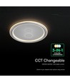 Plafonnier LED V-Tac 50W dimmable - CCT 3-en-1, Gris, avec télécommande
