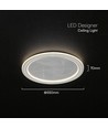 Plafonnier LED 50W - CCT, dimmable, gris, avec télécommande