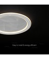 Plafonnier LED 50W - CCT, dimmable, gris, avec télécommande