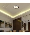 Plafonnier LED 48W avec télécommande - CCT 3-en-1, dimmable, Ø50cm, design noir/gris