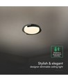 Plafonnier LED 48W avec télécommande - CCT 3-en-1, dimmable, Ø50cm, design noir/gris