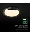 Plafonnier LED 48W avec télécommande - CCT 3-en-1, dimmable, Ø50cm, design noir/gris