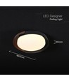 Plafonnier LED décoratif 48W avec télécommande - Ø50cm, dimmable, CCT 3-en-1, noir et aspect bois