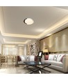 Plafonnier LED 48W avec télécommande - Ø50cm, CCT 3-en-1, dimmable, blanc et aspect bois