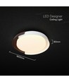 Plafonnier LED 48W avec télécommande - Ø50cm, CCT 3-en-1, dimmable, blanc et aspect bois
