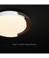 Plafonnier LED 48W avec télécommande - Ø50cm, CCT 3-en-1, dimmable, blanc et aspect bois