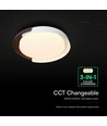 Plafonnier LED 48W avec télécommande - Ø50cm, CCT 3-en-1, dimmable, blanc et aspect bois