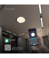 Plafonnier LED 48W avec télécommande - Ø50cm, CCT 3-en-1, dimmable, blanc et aspect bois