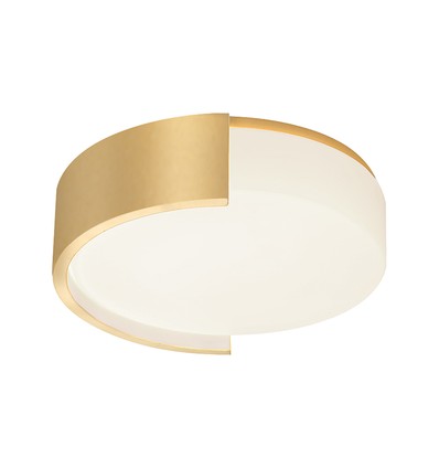 Plafonnier LED design 48W - Ø45cm, CCT 3-en-1, dimmable, or, avec télécommande