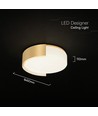 Plafonnier LED design 48W - Ø45cm, CCT 3-en-1, dimmable, or, avec télécommande