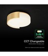 Plafonnier LED design 48W - Ø45cm, CCT 3-en-1, dimmable, or, avec télécommande
