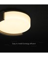Plafonnier LED V-Tac 63W, 3-en-1 avec télécommande - Ø55cm, dimmable, noir, design
