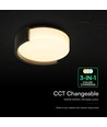 Plafonnier LED V-Tac 63W, 3-en-1 avec télécommande - Ø55cm, dimmable, noir, design