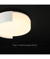 Plafonnier LED V-Tac 63W - CCT 3-en-1, dimmable, blanc, télécommande, Ø55cm