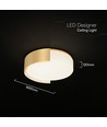 Plafonnier LED V-Tac 63W, Ø55cm - CCT 3-en-1, dimmable, or, avec télécommande