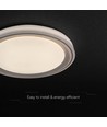 Plafonnier LED V-Tac 30W/60W/30W avec télécommande - CCT 3-en-1, dimmable, bordure marron, source incluse