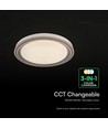Plafonnier LED V-Tac 30W/60W/30W avec télécommande - CCT 3-en-1, dimmable, bordure marron, source incluse