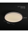 Plafonnier design V-Tac 30W/60W/30W - CCT, dimmable, bordure marron, avec télécommande