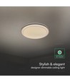 Plafonnier design V-Tac 30W/60W/30W - CCT, dimmable, bordure marron, avec télécommande