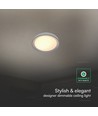 Plafonnier design V-Tac 30W/60W/30W - CCT, dimmable, bord noir, télécommande incluse