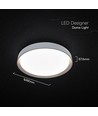 Plafonnier LED V-Tac 30W/60W/30W - CCT 3-en-1, dimmable, télécommande, bord marron foncé, Ø43cm