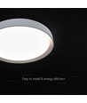 Plafonnier LED V-Tac 30W/60W/30W - CCT 3-en-1, dimmable, télécommande, bord marron foncé, Ø43cm