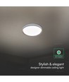 Plafonnier LED V-Tac 30W/60W/30W - CCT 3-en-1, dimmable, télécommande, bord marron foncé, Ø43cm