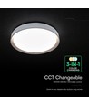 Plafonnier LED V-Tac 30W/60W/30W - CCT 3-en-1, dimmable, télécommande, bord marron foncé, Ø43cm